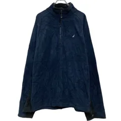 NAUTICA フリースジャケット XL ネイビー ノーティカ ハーフジップ ビッグサイズ ラグラン ワンポイント 古着卸 アメリカ仕入 a611-5484