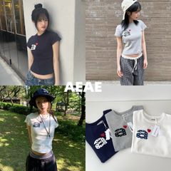新品 韓国 AEAE エーイーエーイー DOT SMALL LETTER TEE 半袖 ロゴ 人気 ウェブロゴクロップ Tシャツ ファッション Y2K 人気 【3色選択可能】
