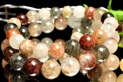 レイヤー◇マルチカラー ガーデンクォーツ(庭園水晶)　10.5mm　ブレスレット 1個売り パワーストーン 天然石 _BG5539-105