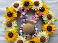 ハンドメイド☆夏リース☆フェルト☆壁飾り☆ひまわり