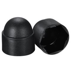 【新着商品】uxcell ドームボルトナット保護キャップカバー プラスチック M16 / 24 mm 六角ネジカバー ブラック 50個