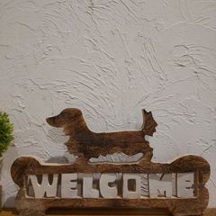 新品 ジャックラッセルテリア 犬雑貨 木製サイン ウェルカムボード