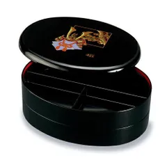 紀州塗り 9.5寸 小判二段オードブル 黒 金蒔絵 ほまれ兜 運動会 大型 弁当箱 おしゃれ 2段 お重箱 かわいい おせち 正月 花見 日本製 国産