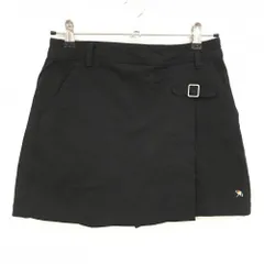 【美品】アーノルドパーマーゴルフ キュロットスカート 黒 ロゴ刺しゅう レディース S ゴルフウェア Arnold Palmer