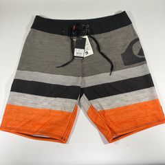 【新品】Quiksilver サーフパンツ 水着 ブラックオレンジ 30 海・プールに最適【M9】