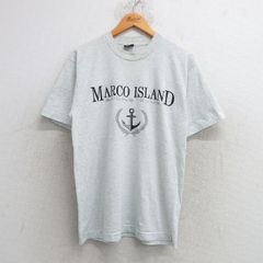 L/古着 スクリーンスターズ 半袖 ビンテージ Tシャツ メンズ 80s MARCO ISLAND イカリ クルーネック 薄グレー 霜降り 25may21 中古