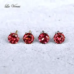 ✴︎大人ピンク✴︎ つけっぱなしOK インド産 ロードライトガーネット 一粒 ピアス 4mm 宝石質AAA 316 サージカルステンレス 両耳用 金属アレルギー対策 スタッド