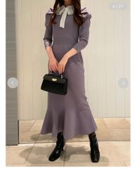 スナイデル snidel プリーツカラーニットワンピース