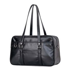 【迅速発送】YOBLUELO スクールバッグ 革 スクバ 合皮 女子 高校生 大容量 肩紐長い イヤホンマークなし 茶色 黒 背負える