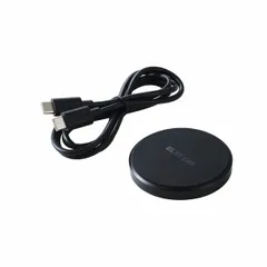【新品・7営業日以内発送】ELECOM エレコム W-QA28BK ワイヤレス充電器 Qi認証 12W／10W／7．5W／5W 卓上 充電器 ケーブル付属 1m 置くだけ充電 薄型 コンパクト ブラック WQA28BK【沖縄離島販売不可】