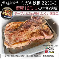 鍛冶屋の頓珍漢 ミガキ鉄板 Z230-3 極厚 12mm厚 23x14.8cm