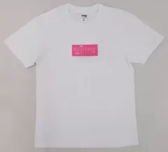 【中古】衣類 水溜りボンド ボックスロゴTシャツ 2018ver. ホワイト×ピンク Sサイズ MUUU公式オンラインストア限定