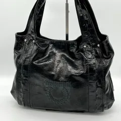 【美品】SalvatoreFerragamo トートバッグ エナメル 黒色