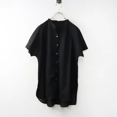 フェリシモ リブインコンフォート Live in comfort コットン バンドカラー シアーシャツ M/ブラック チュニック ブラウス【2400014543285】のサムネイル