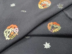 平和屋着物■付下げ　総刺繍　花松文　金糸　鬼しぼ縮緬　正絹　逸品　DAAQ2305fe
