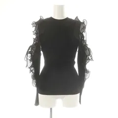 スナイデル SNIDEL フリルスリーブニットプルオーバー セーター 長袖 黒 ブラック /KO ■OS