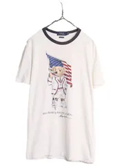 【お得なクーポン配布中!】 ポロベアー ポロ ラルフローレン プリント 半袖 リンガー Tシャツ メンズ レディース S / 古着 キャラクター 半袖Tシャツ シングルステッチ