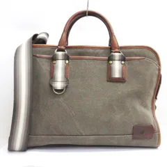 ハンティングワールド HUNTING WORLD ブリーフケース 書類カバン キャンバス ショルダーバッグ カーキ系のサムネイル