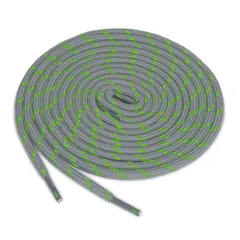 uxcell 靴紐 靴ひも 丸紐 丸型 シューレース 滑り止め 耐久性 ハイキング スニーカー 3足 ライトグレー グリーン 120 cm