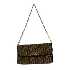 美品 Christian Dior クリスチャンディオール トロッター チェーンショルダーバッグ