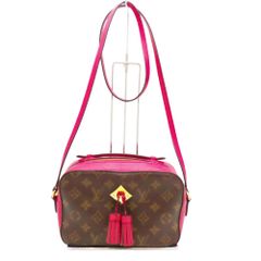 ≪値下げ≫【中古】 Louis Vuitton ルイ・ヴィトン M43557 サントンジュ モノグラムキャンバス カラー:フリージア ピンク レザー ショルダーバッグ タッセル レディース ブランドバッグ A2403121【無料ギフトラッピング承ります】