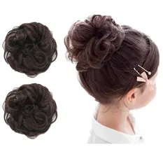 【在庫処分】ウィッグ シュシュ 2個入り お団子 エクステ キッズ カール つけ毛 髪飾り 和装 InSomila 入園式 七五三 発表会 [インソミラ] お祭り イベント (ダークブラウン)