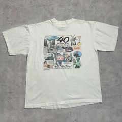 90s USA製 "A BANNER YEAR 40 YEARS AGO" ビンテージt アートt グラフィックt 袖裾シングル Peacock 古着