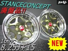 ゴールド スタンスコンセプト　pcd100 15インチ ○新品 STANCECONCEPT スタンスコンセプト ドーン 16インチ 8.25J +15
