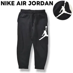 【人気】 ナイキ エアジョーダン NIKE AIR JORDAN ジャンプマン ロゴ プリント スウェット パンツ トレーナー 裏起毛 L ブラック x ホワイト バスケットボール ストリート カジュアル ウェア メンズ