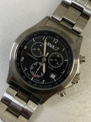 限定品稼働⭐️ANA全日空腕時計クロノグラフ デートシルバーメンズ