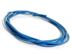 レザーコード 1.5mm 本革 革紐 ハンドメイド パーツ 1メートル (ブルー)