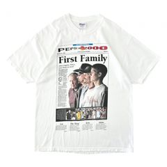美品 00s NASCAR ペティ ファミリー ニュースペーパーTシャツ レーシング 新聞 メモリアル Pepsi コットン ホワイト