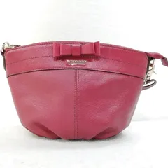 【中古】バーバリーブルーレーベル　ショルダーバッグ レッド×レザー