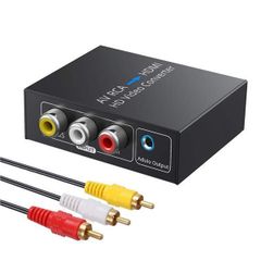 【デイリー雑貨店】 RCA to HDMI変換コンバーター AV to HDMI 変換器 AV2HDMI 3.5mmジャック 音声転送 1080/720P切り替え USB/AVケーブル付きのサムネイル