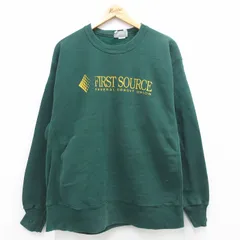 XL/古着 リー Lee 長袖 スウェット メンズ 90s FIRST SOURCE 大きいサイズ クルーネック 緑 グリーン spe 24aug28 中古 スエット トレーナ