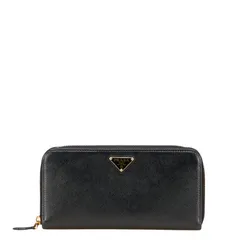 プラダ 三角ロゴ サフィアーノ ラウンドファスナー 長財布 ブラック 付属品完備 PRADA プラダ サフィアーノレザー 三角ロゴ ラウンドファスナー