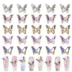【在庫セール】ネイルアクセサリー ネイルアート装飾 ジュエリー ネイル ネイルデコレーション ネイル用ラインストーン バタフライ 立体 蝶々 3D バタフ クリスタル ネイルチャーム 25個セット ネイルアート