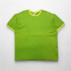 NIKE 00年代 リンガーTシャツ 2XL ライム グリーン コットン 無地