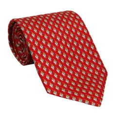 サルバトーレ フェラガモ salvatore ferrgamo ネクタイ レッド系 シルク100％ イタリー製 703823 ギフト プレゼント