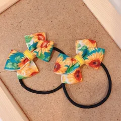 ひまわりヘアゴム2個セット