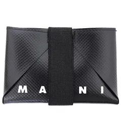 マルニ MARNI オリガミ ORIGAMI カードケース 名刺入れ ストラップ付き ミニ財布 PFMI0008U5 ブラック ブルー 未使用品