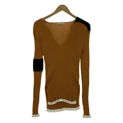 AKANE UTSUNOMIYA アカネウツノミヤ Vネック リブニット sizeF/マスタード