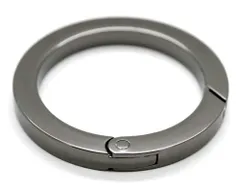 「在庫わずか」丸型 カラビナ キーホルダー キーリング 4個セット軽量 収納 固定しやすく 外しやすい ワンタッチ オシャレ (内径32mm ブラック)