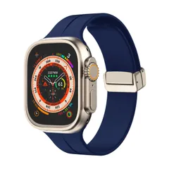 【迅速発送】MoreanBelt Moran コンパチブル 49mm 45mm 44mm 42mm 41mm 40mm 38mm 磁気吸引バックル・強力な磁バンド、シリコン スポーツ ストラップ 交換用リストバンド 長さ調整可能 柔らかい 通気 防汗 iWat