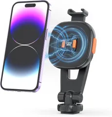 VRIG スマホホルダー 三脚 スマホ 三脚 マグネット magsafe対応前後回転可能 コールドシュー付き 360度回転 超強力マグネット ロックメカニズム スマートフォンマウント 1/4インチネジ穴 カメラ/iPhone/Android対応