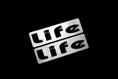 EE-912-2 Life 銀黒 アクリル2層 ステッカー ホンダ ライフ JB1 JB2 JB3 JB4 JB5 JC1 JC2 360 SA ダンク 前期 後期 モデリスタ 2枚1セット