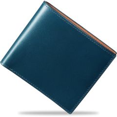 【新品未開封】財布 メンズ 2つ折り 栃木レザー 二つ折り財布 日本製 本革 折りたたみ 隠しポケット 小銭入れ さいふ 紳士用 ビジネス プレゼント 美しいパッケージと 贈り物に最適 (ブルー) LL5980LMLZ