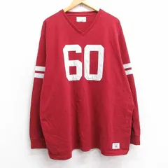 XL/古着 アメリカンイーグル 長袖 Tシャツ メンズ 60 大きいサイズ ロング丈 コットン Vネック エンジ系 25sep26 中古