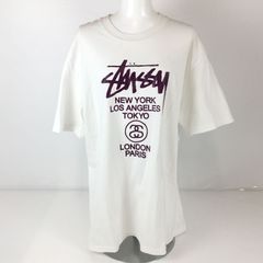 STUSSY ステューシー WORLD TOUR TEE S/S 白 ホワイト XLサイズ Tシャツ 中古 /ｍ 250618 02288hi◇128