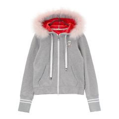サイズ：36 MARK&LONA マークアンドロナ  ファー付き スウェットパーカー 裏起毛  グレー系 [240001257409] ゴルフウェア レディース ストストのサムネイル